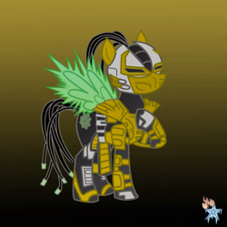 Size: 900x900 | Tagged: safe, artist:pyrodark, derpibooru import, cyborg, pony, cyrax, mortal kombat, ponified, solo