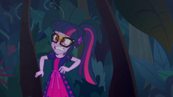 Size: 1920x1080 | Tagged: safe, screencap, sci-twi, twilight sparkle, spider, better together, equestria girls, spring breakdown, forest, geode of telekinesis, magical geodes, scared, surprised