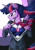 Size: 955x1351 | Tagged: safe, artist:mysticalpha, derpibooru import, twilight sparkle, twilight sparkle (alicorn), alicorn, anthro, breasts, captain marvel (marvel), clothes, crossover, female, glasses, marvel, necktie, older, older twilight, open clothes, open shirt, serious, serious face, shirt, solo, suit, superhero, superhero costume, undershirt