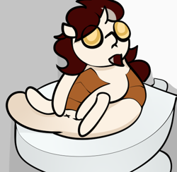 Size: 500x487 | Tagged: safe, artist:biepbot, derpibooru exclusive, oc, oc only, oc:biepbot, cat, original species, anus, but why, meme, nudity, ponified animal photo, simplistic anus, tail, toilet, waspling