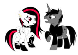 Size: 1058x755 | Tagged: safe, artist:ruchiyoto, oc, oc:black cross, oc:emala jiss, pegasus, unicorn, zebra, base used, digital art, fanfic art, shipping