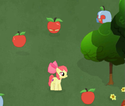 Size: 501x424 | Tagged: safe, derpibooru import, apple bloom, living apple, night of the living apples, spoiler:comic, spoiler:comic32, spoiler:comic33, apple soldier, gameloft, gameloft shenanigans, tree