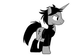 Size: 512x384 | Tagged: safe, artist:ruchiyoto, oc, oc:black cross, pony, unicorn, digital art, simple background, solo, white background