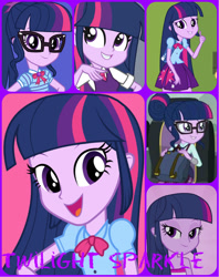 Size: 948x1200 | Tagged: safe, artist:mlprarityfan443, edit, edited screencap, screencap, sci-twi, twilight sparkle, twilight sparkle (alicorn), alicorn, better together, equestria girls, equestria girls (movie), friendship games, art trade, collage, geode of telekinesis, magical geodes, twolight