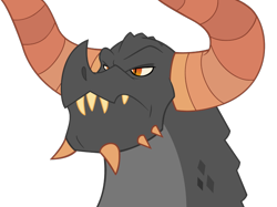 Size: 702x525 | Tagged: safe, artist:queencold, oc, oc:basalt, dragon, angry, dragon oc, frown, horns