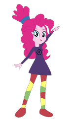 Size: 403x681 | Tagged: safe, artist:selenaede, artist:user15432, pinkie pie, human, equestria girls, barely eqg related, base used, clothes, crossover, dress, eqg promo pose set, hair bun, namesake, pinky dinky doo, pinky dinky doo (character), purple dress, shoes, simple background, transparent background