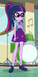 Size: 436x881 | Tagged: safe, derpibooru import, screencap, sci-twi, twilight sparkle, better together, equestria girls, overpowered (equestria girls), clothes, cropped, female, geode of telekinesis, glasses, legs, ponytail, shoes, skirt, socks, solo