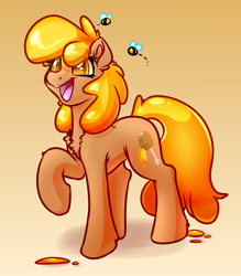 Size: 3500x4000 | Tagged: safe, artist:witchtaunter, oc, bee, earth pony, pony, commission, food, honey, solo