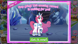 Size: 1334x750 | Tagged: safe, derpibooru import, idw, princess amore, twilight sparkle, pony, unicorn, female, game screencap, gameloft, gem, idw showified, mare, official