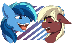 Size: 5088x3144 | Tagged: safe, artist:beardie, derpibooru import, oc, oc only, oc:picture perfect, oc:umami stale, pony, drool, fangs, mawshot, open mouth, teeth