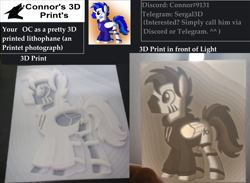 Size: 5672x4144 | Tagged: safe, artist:sergal3d, oc, pegasus, pony, 3d print, advertisement, exclusive, irl, lithophane, litophane, photo, photography, printed, solo