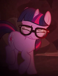 Size: 611x804 | Tagged: safe, screencap, sci-twi, twilight sparkle, pony, unicorn, equestria girls, equestria girls series, spring breakdown, spoiler:eqg series (season 2), cropped, cutie mark, equestria girls ponified, eyes closed, female, glasses, hooves, mare, unicorn sci-twi