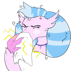 Size: 1133x1133 | Tagged: safe, artist:forthelaughs, silverstream, hippogriff, female, handkerchief, nose blowing, sick, simple background, tissue, transparent background