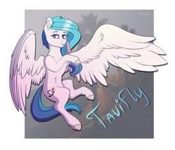 Size: 1221x1047 | Tagged: safe, artist:silverst, oc, oc:tavifly, pegasus, pony, chest fluff, female, fluffy, food, ice cream, looking at you, mare, tongue out, wings