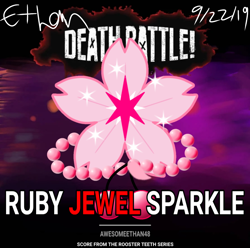 Size: 1080x1072 | Tagged: safe, edit, editor:mega-poneo, twilight sparkle, cherry, cutie mark, death battle, exploitable meme, flower, food, jewelpet, jewelry, mega poneo strikes again, meme, necklace, no pony, ruby (jewelpet), sanrio, sega