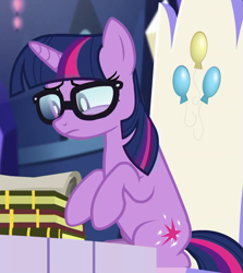 Size: 945x1061 | Tagged: safe, screencap, sci-twi, twilight sparkle, pony, unicorn, better together, equestria girls, spring breakdown, book, cropped, equestria girls ponified, female, friendship throne, glasses, hooves, mare, ponified, scroll, solo, throne, twilight's castle, unicorn sci-twi