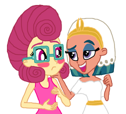 Size: 1413x1282 | Tagged: safe, artist:cookiechans2, artist:ktd1993, derpibooru import, posey shy, somnambula, equestria girls, blushing, crack shipping, equestria girls-ified, female, infidelity, lesbian, shipping, shynambula, simple background, transparent background