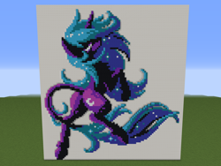 Size: 2880x2160 | Tagged: safe, artist:daugllion, derpibooru import, nightmare moon, minecraft, minecraft pixel art, pixel art