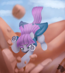 Size: 1338x1500 | Tagged: safe, artist:jazzwolf347, maud pie, earth pony, pony, female, mare, rock, smashing, solo, speedpaint available