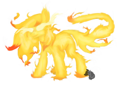 Size: 2100x1500 | Tagged: safe, artist:jazzwolf347, oc, oc only, commission, elemental, elemental pony, fire, fire pony, glowing eyes, simple background, solo, transparent background