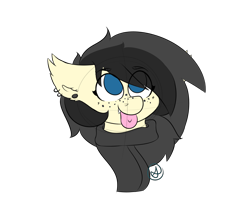 Size: 5400x4600 | Tagged: safe, artist:diane-thorough, derpibooru import, oc, oc:melody, bat pony, pony, absurd resolution, bust, clothes, freckles, happy, piercing, scarf, solo, tongue out