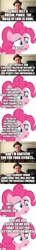 Size: 500x3452 | Tagged: artist needed, safe, edit, edited screencap, editor:lord you know who, screencap, pinkie pie, earth pony, pony, atop the fourth wall, comic, doctor who, fanfic art, implied doctor whooves, implied starlight glimmer, implied sunburst, linkara, mask of loki, screencap comic, the doctor, the mask