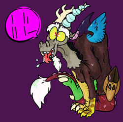 Size: 925x920 | Tagged: safe, artist:pony-puke, derpibooru import, discord, draconequus, horn, loss (meme), male, solo