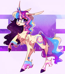 Size: 1280x1448 | Tagged: safe, artist:manella-art, oc, oc:supernova, pony, unicorn, chest fluff, female, freckles, long ears, mare, solo, unshorn fetlocks