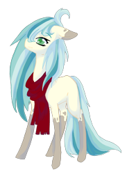 Size: 1664x2272 | Tagged: safe, artist:castaspellliana, artist:ponebox, oc, oc only, earth pony, pony, collaboration, clothes, earth pony oc, scarf, simple background, socks (coat marking), solo, transparent background