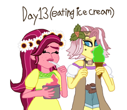 Size: 962x830 | Tagged: safe, artist:ktd1993, gloriosa daisy, vignette valencia, equestria girls, 30 day otp challenge, female, food, gloriette, ice cream, lesbian, shipping