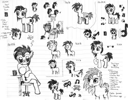 Size: 1008x792 | Tagged: safe, artist:underwoodart, oc, oc:freedom bass, pony, unicorn, concept art, doodle, ear piercing, earring, jewelry, musician, piercing, sketch, sketch dump, sunglasses, tongue piercing