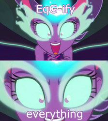 Size: 1025x1148 | Tagged: safe, edit, edited screencap, screencap, midnight sparkle, sci-twi, twilight sparkle, equestria girls, friendship games, crossing the memes, female, meme, monitor everything, solo