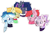 Size: 1280x837 | Tagged: safe, artist:rosiepie15, derpibooru import, oc, oc only, earth pony, pegasus, pony, unicorn, annoyed, bust, clothes, coat, female, flat colors, floppy ears, holly, jacket, lidded eyes, magical lesbian spawn, male, mare, multicolored hair, next generation, no pupils, offspring, one eye closed, open mouth, parent:applejack, parent:big macintosh, parent:caramel, parent:flash sentry, parent:fleur-de-lis, parent:fluttershy, parent:princess cadance, parent:rainbow dash, parent:shining armor, parent:twilight sparkle, parents:carajack, parents:flashlight, parents:fleurdance, parents:fluttermac, parents:shiningdash, ponytail, scarf, simple background, smiling, smirk, stallion, sweater, transparent background, unamused, winter outfit