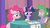 Size: 1600x900 | Tagged: safe, derpibooru import, screencap, pinkie pie, spike, twilight sparkle, twilight sparkle (alicorn), alicorn, dragon, earth pony, pony, a trivial pursuit, bell, curtains, flying, notepad, sad, table, winged spike