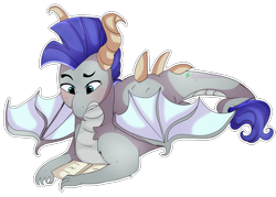 Size: 3500x2502 | Tagged: safe, artist:2pandita, oc, dragon, book, prone, simple background, solo, transparent background