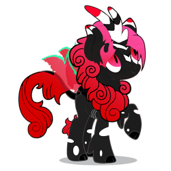 Size: 1200x1200 | Tagged: safe, oc, oc only, changeling, hybrid, kirin, 2020 community collab, derpibooru community collaboration, red changeling, solo, transparent background