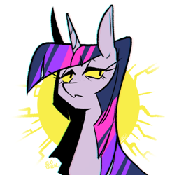 Size: 700x711 | Tagged: safe, artist:egophiliac, derpibooru import, twilight sparkle, pony, abstract background, bust, eyelashes, female, golden eyes, mare, solo, yellow sclera