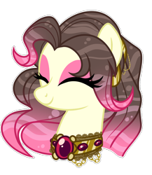 Size: 800x922 | Tagged: safe, artist:crystal-tranquility, oc, oc:five golden rings, original species, pond pony, pony, bust, eyes closed, female, portrait, simple background, solo, transparent background