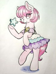 Size: 2448x3264 | Tagged: safe, artist:happydream, oc, earth pony, pony, pencil drawing, solo, traditional art