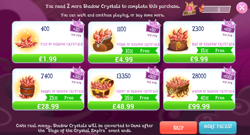 Size: 1024x552 | Tagged: safe, derpibooru import, bag, barrel, chest, coin purse, costs real money, crack is cheaper, crystal, gameloft, no pony, purse, shadow crystal, wagon