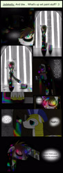 Size: 1200x3300 | Tagged: safe, artist:didun850, oc, oc only, oc:chase, oc:peace dove, pony, comic:ask chase the pony, ask, clothes, comic, heterochromia, hoodie, hoof shoes, male, paint, paint can, royal guard, sharp teeth, smiling, stallion, teeth, tumblr