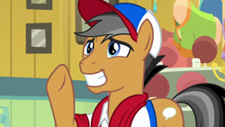 Size: 1920x1080 | Tagged: safe, screencap, quibble pants, earth pony, pony, common ground, grin, smiling, solo