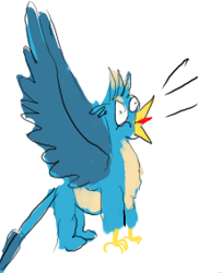 Size: 230x283 | Tagged: safe, artist:horsesplease, derpibooru import, gallus, griffon, behaving like a rooster, crowing, faic, gallus the rooster, majestic as fuck, namesake, paint tool sai, solo