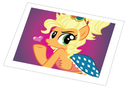 Size: 3000x2100 | Tagged: safe, artist:slyfoxcl, derpibooru import, applejack, earth pony, pony, simple ways, alternate hairstyle, applejewel, clothes, dress, duckface, female, heart, kissy face, mare, photo, sexy, simple background, solo, stupid sexy applejack, transparent background, vector