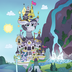 Size: 3000x3000 | Tagged: safe, artist:emera33, artist:pink-pone, object pony, original species, pony, canterlot, canterlot castle, castle pony, female, i can't believe it's not badumsquish, ponified, ponified building, solo