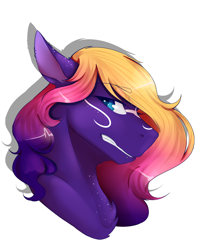 Size: 1820x2284 | Tagged: safe, artist:harmonyskish, oc, oc:aurora, pony, bust, female, mare, portrait, simple background, solo, white background