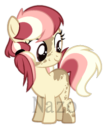 Size: 543x648 | Tagged: safe, artist:owl-clockwork, derpibooru import, oc, oc:cookie, earth pony, pony, female, filly, offspring, parent:apple bloom, parent:pipsqueak, parents:pipbloom, simple background, solo, transparent background