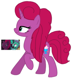 Size: 991x1072 | Tagged: safe, artist:徐詩珮, fizzlepop berrytwist, glitter drops, tempest shadow, oc, oc:betty pop, pony, unicorn, my little pony: the movie, base used, broken horn, female, glittershadow, horn, lesbian, magical lesbian spawn, mare, next generation, offspring, parent:glitter drops, parent:tempest shadow, parents:glittershadow, shipping, simple background, solo, transparent background