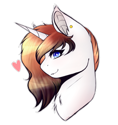 Size: 2078x2192 | Tagged: safe, artist:doux-ameri, derpibooru import, oc, oc:apple needle, pony, unicorn, bust, female, mare, portrait, solo