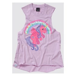 Size: 600x600 | Tagged: safe, derpibooru import, oc, alicorn, pony, clothes, drop dead clothing, horn, irl, parody, photo, pony reference, rainbow, shirt, solo, tanktop, vulgar, wings